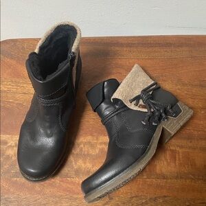 Rieker Fee 93 Black and Tan Winter Boots